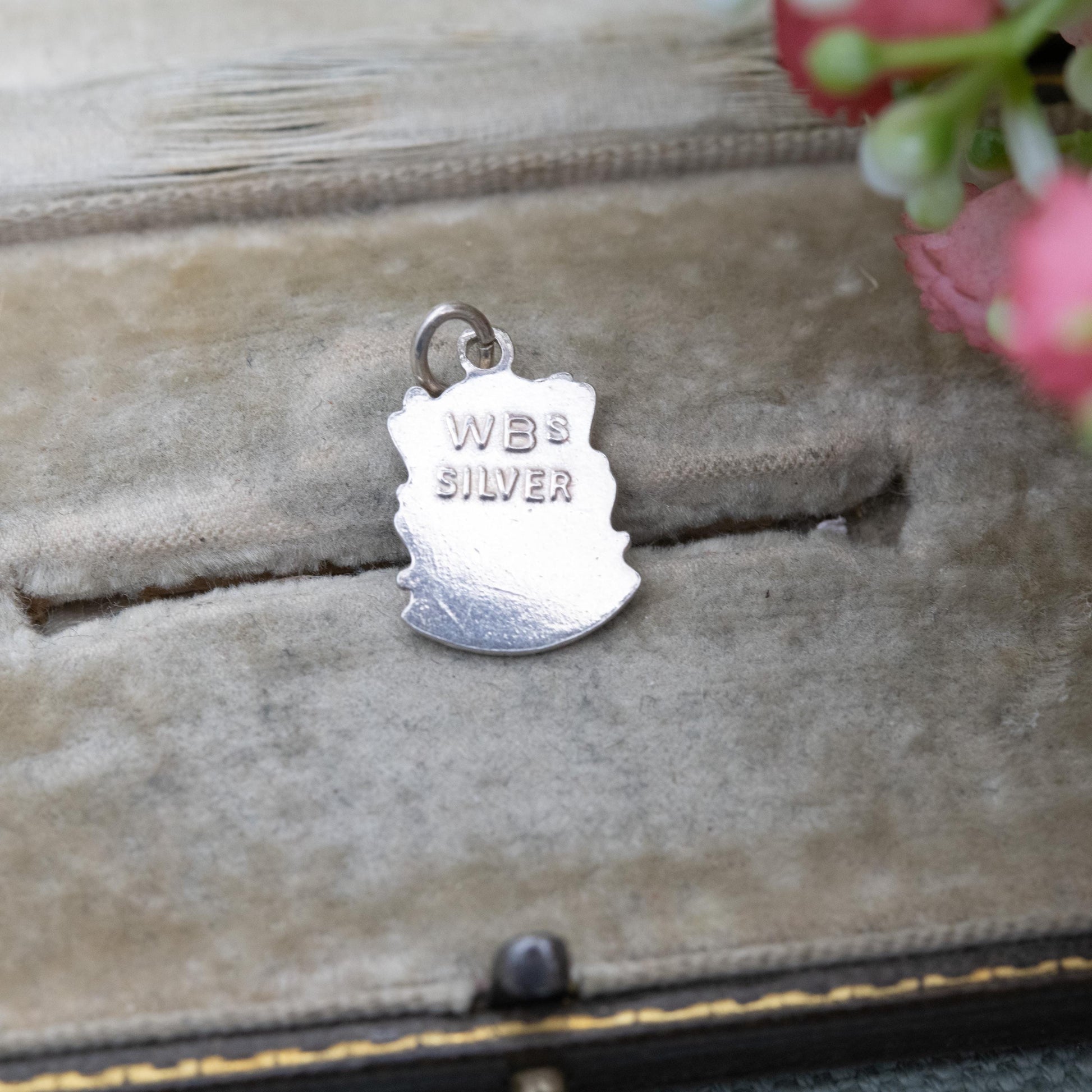 Vintage Silver Enamel Bath Souvenir Shield Charm Pendant - England Souvenir Gift for Charm Bracelet