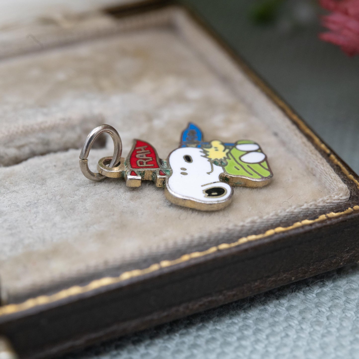 Vintage Enamel Snoopy and Woodstock Charm Pendant - Peanuts Comic Character | Gift for Charm Bracelet