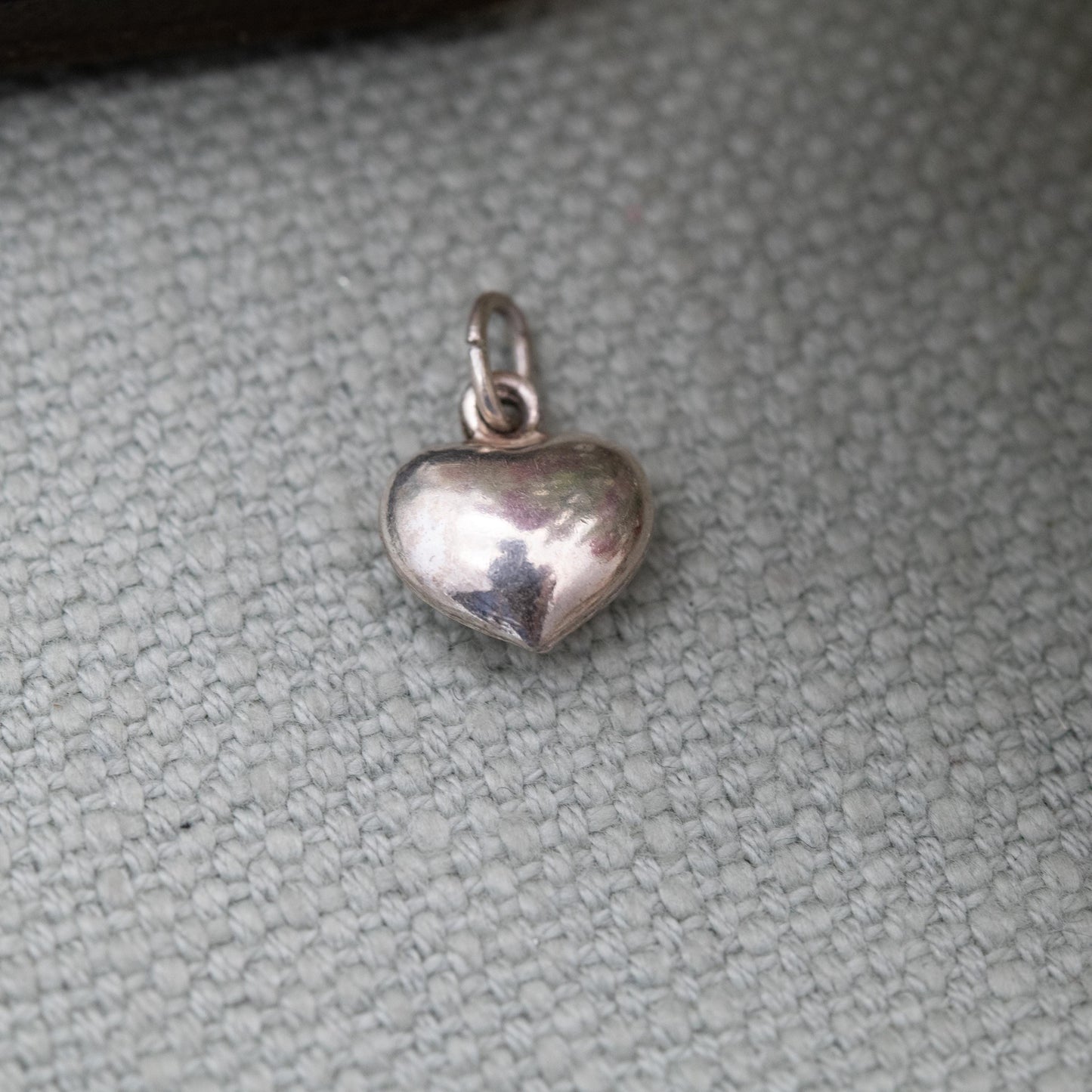 Vintage Silver Love Heart Charm Pendant Charm - Small Puffed Love Heart | Gift for Charm Bracelet