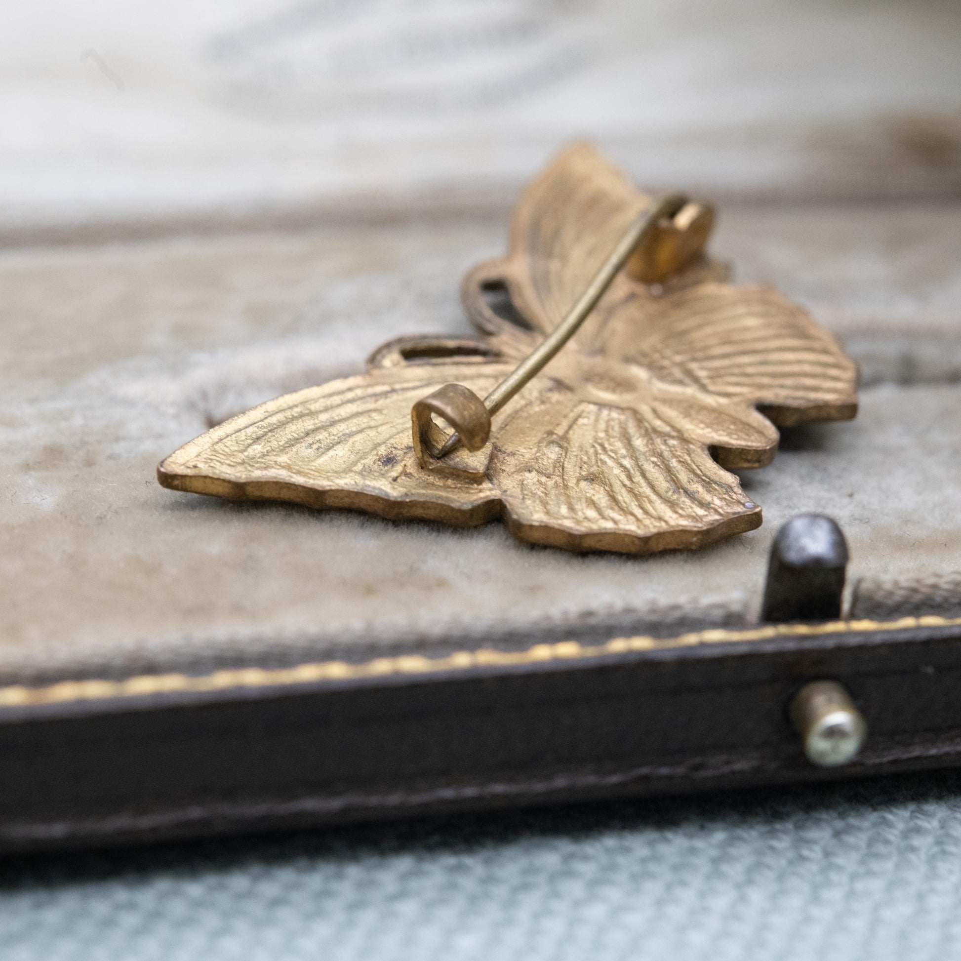 Antique Blue Enamel Butterfly Brooch c. 1930s - Collectable Insect Jewellery