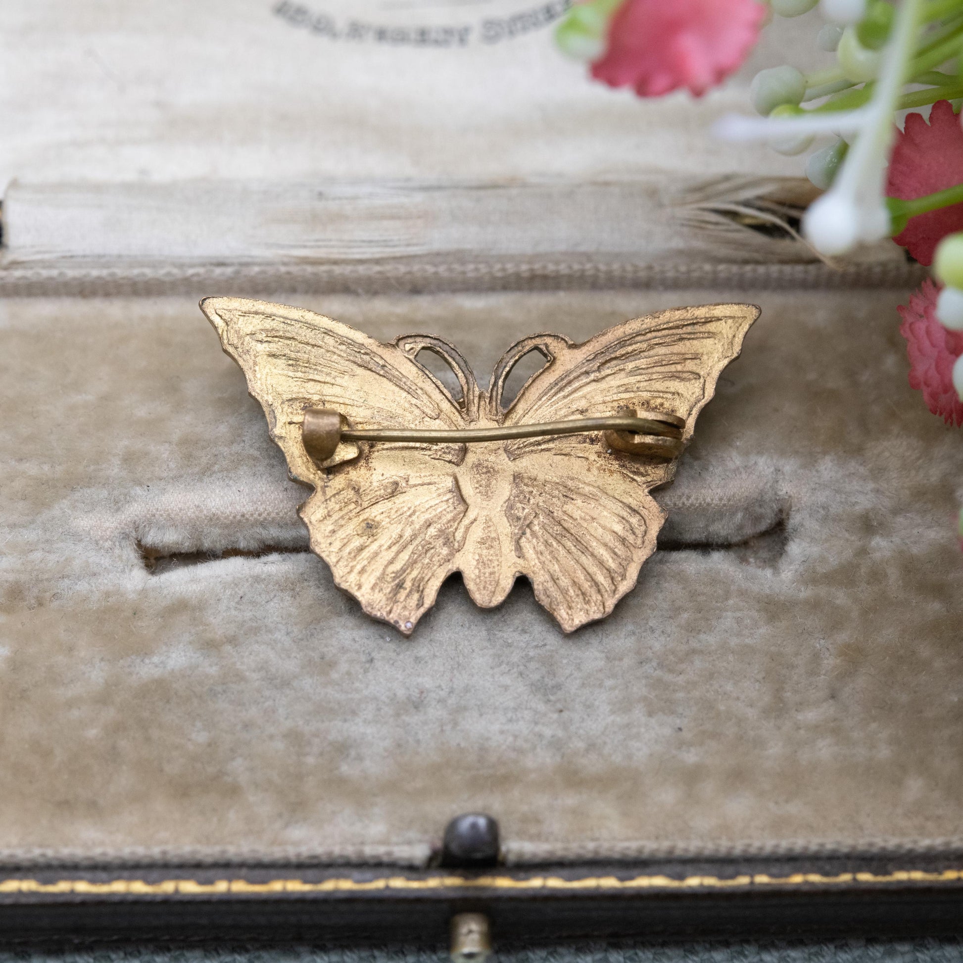 Antique Blue Enamel Butterfly Brooch c. 1930s - Collectable Insect Jewellery