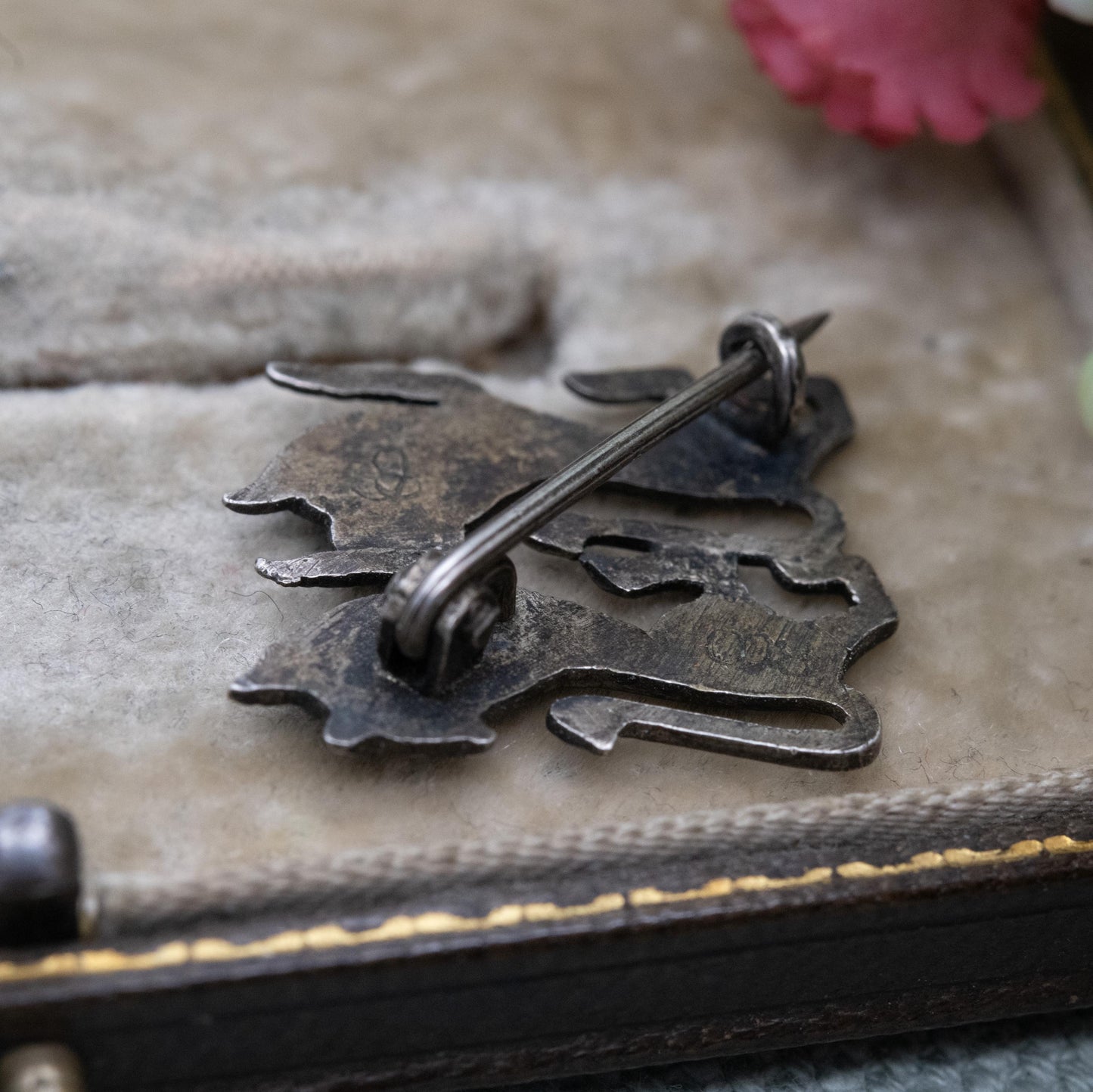 Antique Silver Normandy Lions Brooch - William the Conqueror Coat of Arms | Two Lions Passant