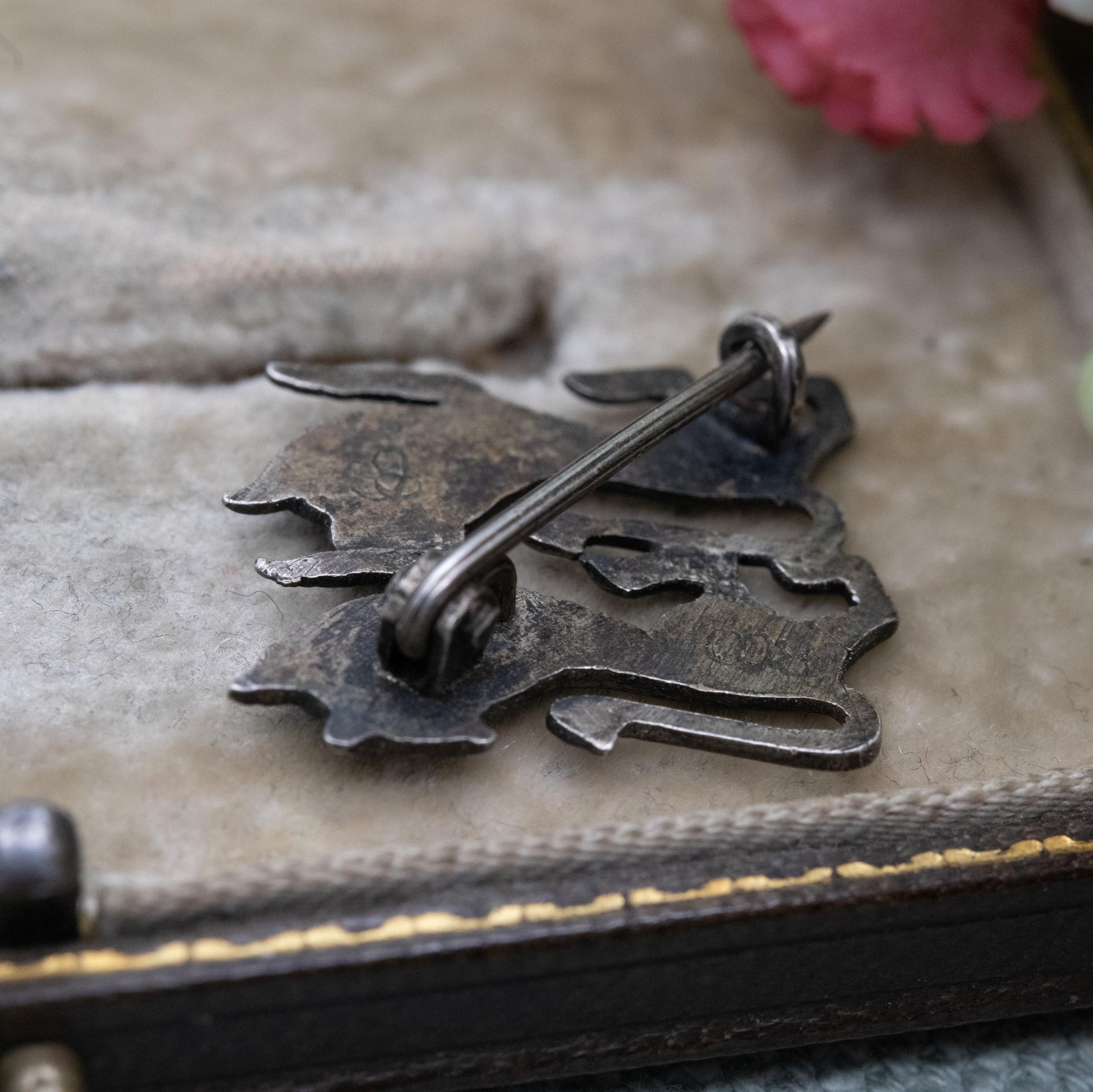 Antique Silver Normandy Lions Brooch - William the Conqueror Coat of Arms | Two Lions Passant