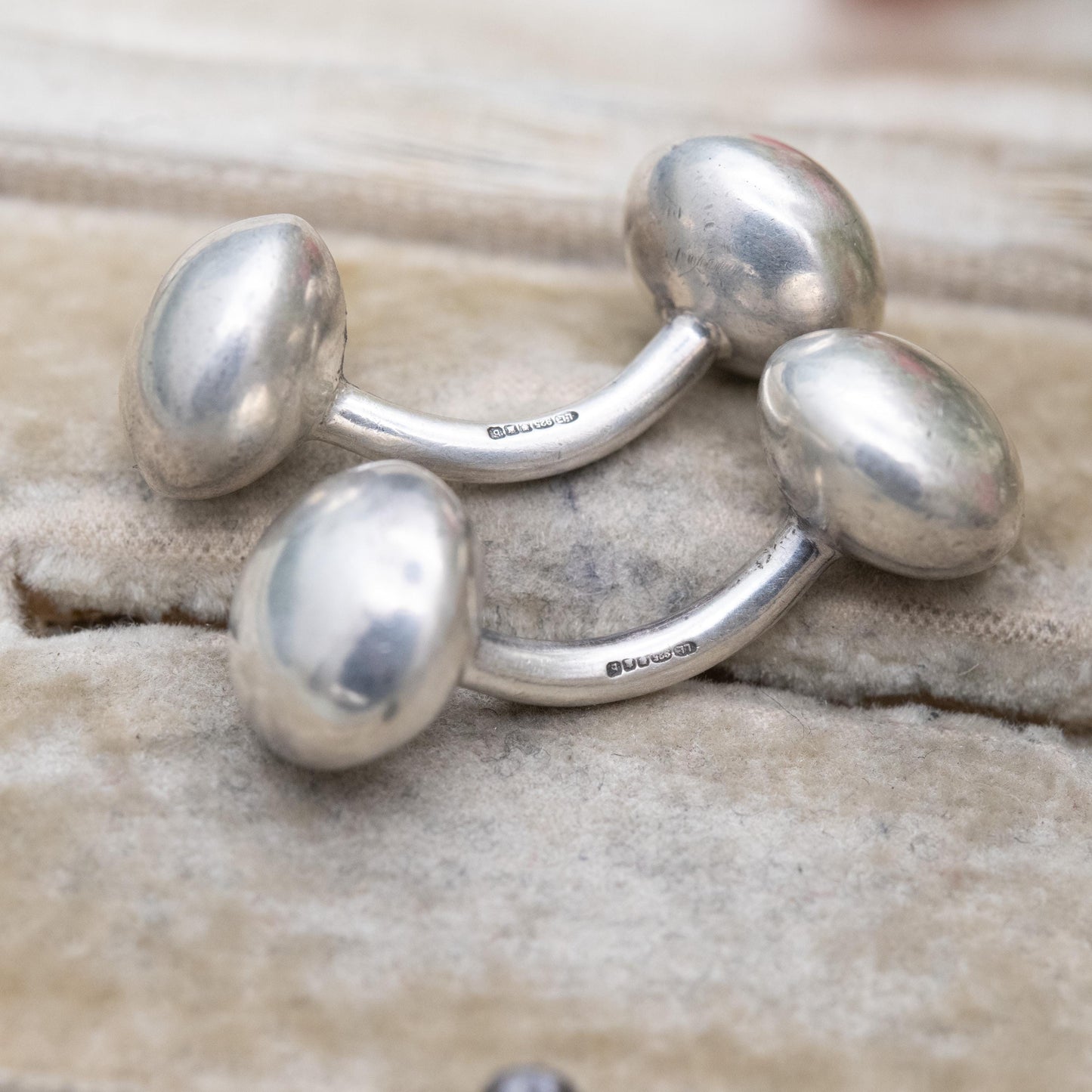 Vintage Links of London Sterling Silver Ball Cufflinks 2001 - Barbell Style | Ball and Bar Design | Designer Gift for Him
