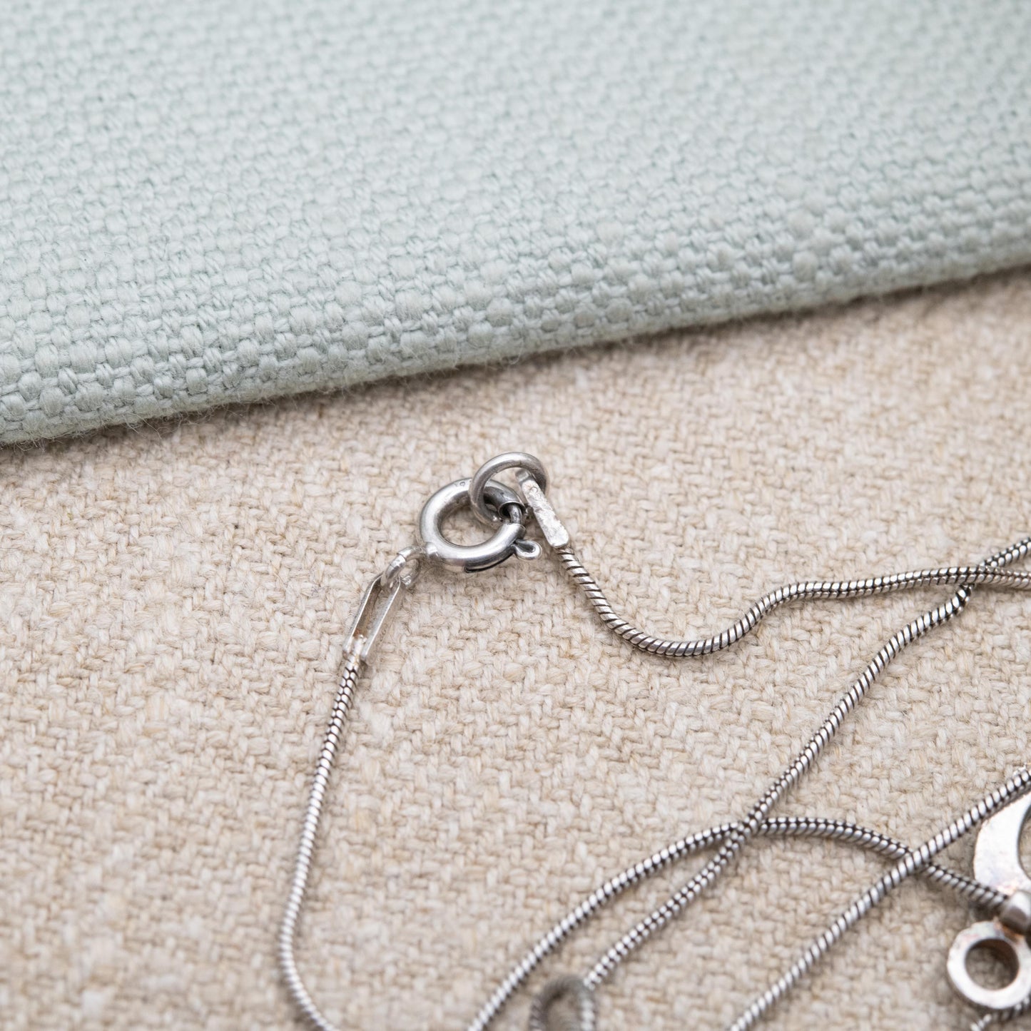 Sterling Silver Open Circles Pendant Necklace - Snake Link Chain | Textured Minimalist Design | Gift for Her