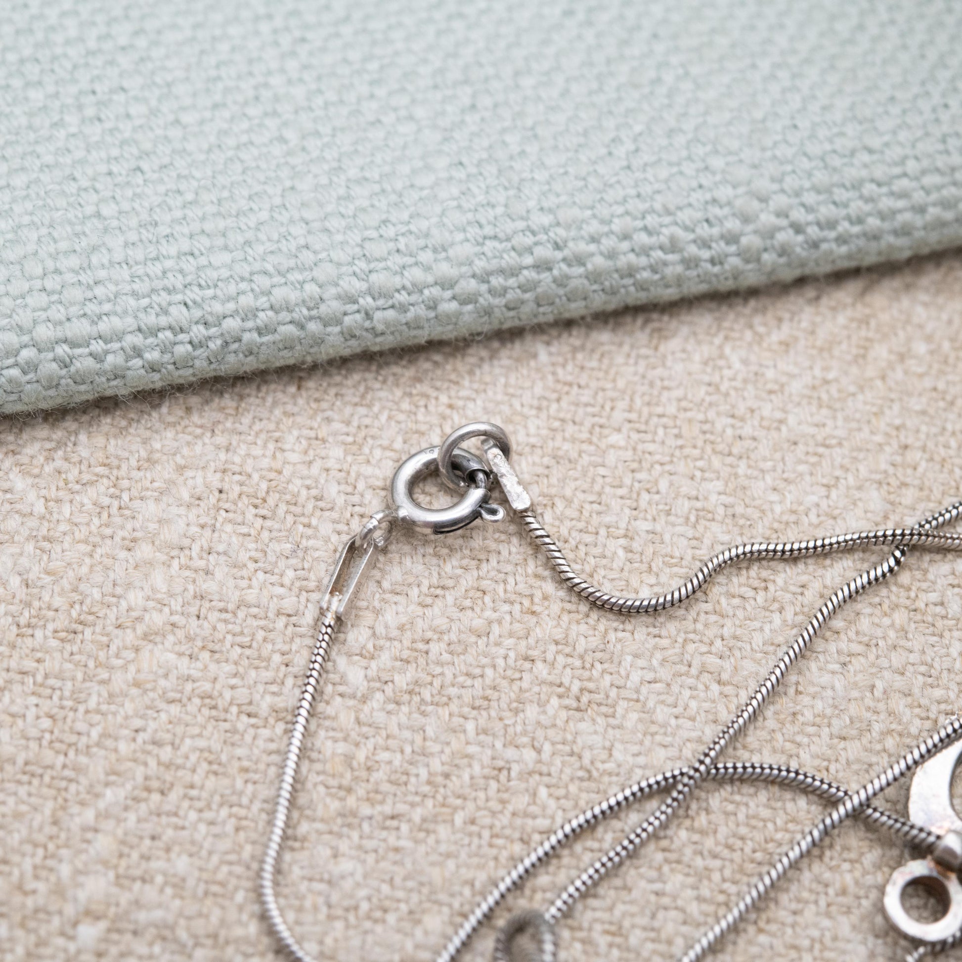 Sterling Silver Open Circles Pendant Necklace - Snake Link Chain | Textured Minimalist Design | Gift for Her