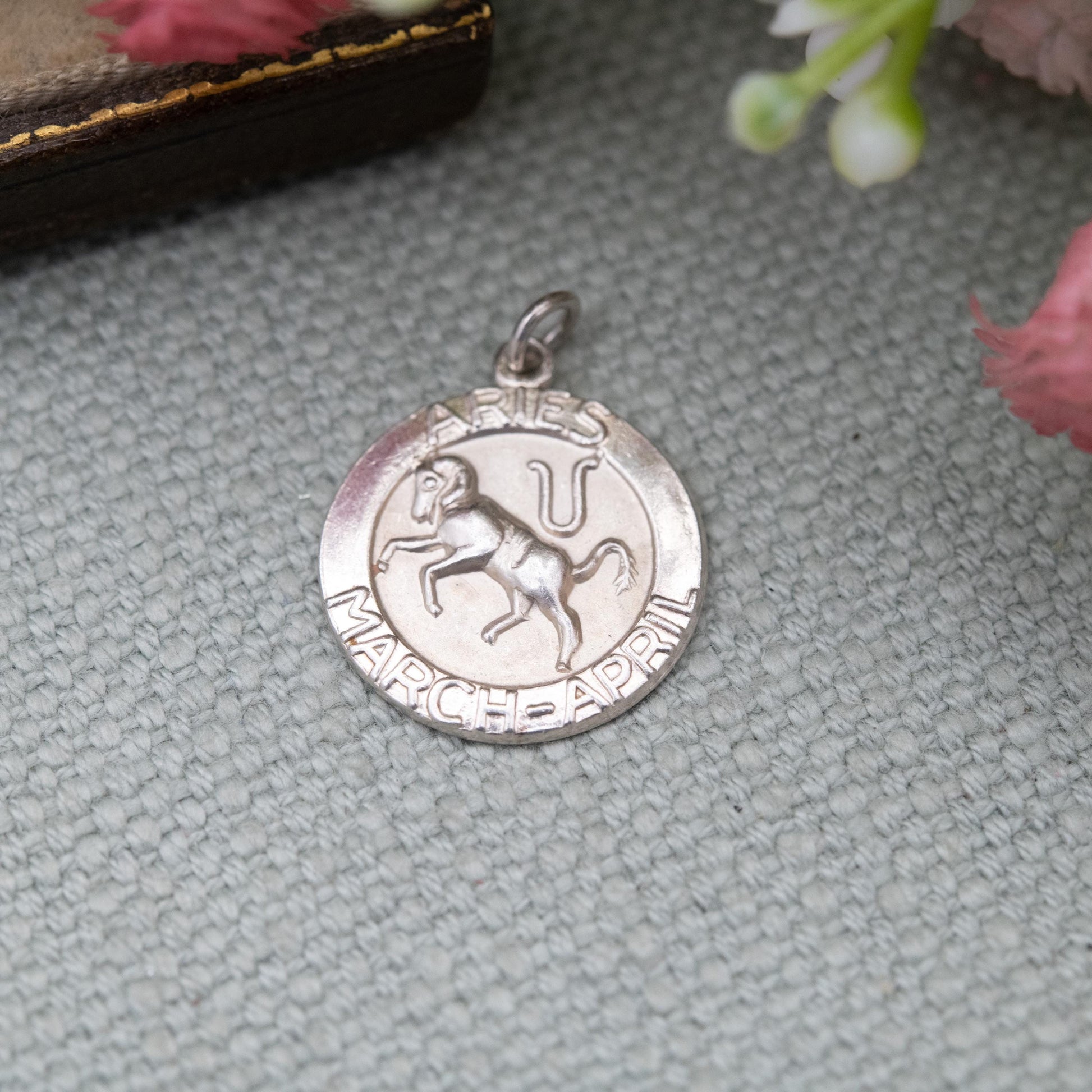 Vintage Sterling Silver Aries Charm Pendant - Ram Zodiac | Star Sign | March April Birthday Gift