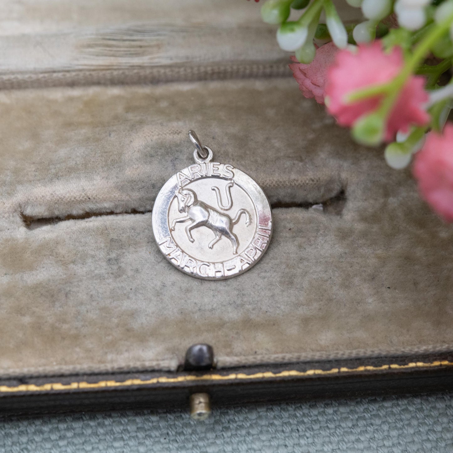 Vintage Sterling Silver Aries Charm Pendant - Ram Zodiac | Star Sign | March April Birthday Gift