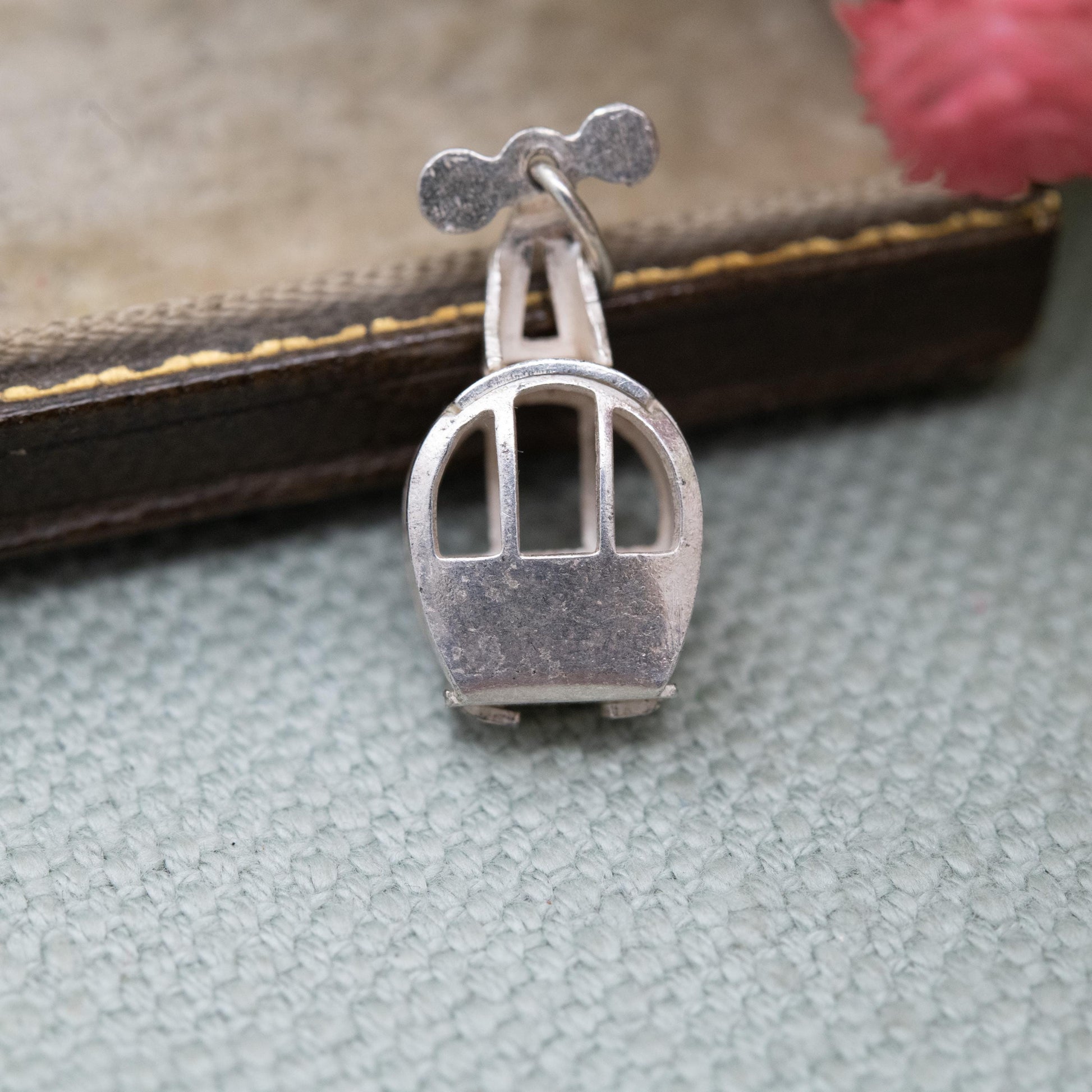 Vintage Silver Swiss Cable Car Charm Pendant - Ski Lift Gondola | Snow Sport | Winter | Gift for Charm Bracelet