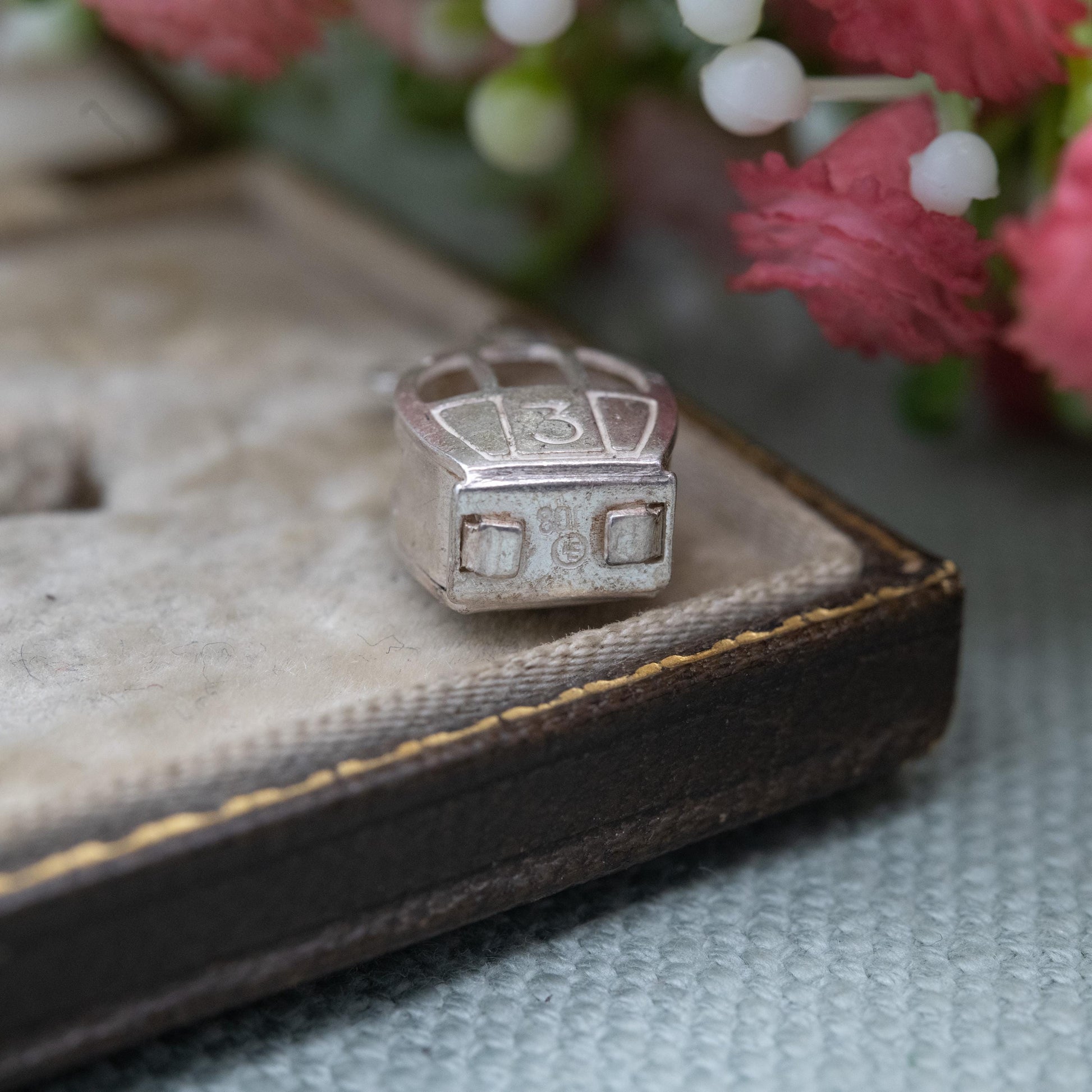 Vintage Silver Swiss Cable Car Charm Pendant - Ski Lift Gondola | Snow Sport | Winter | Gift for Charm Bracelet