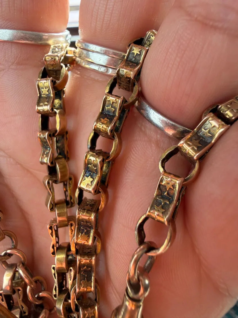Antique 9ct & 15ct Gold Fancy Link Watch Chains