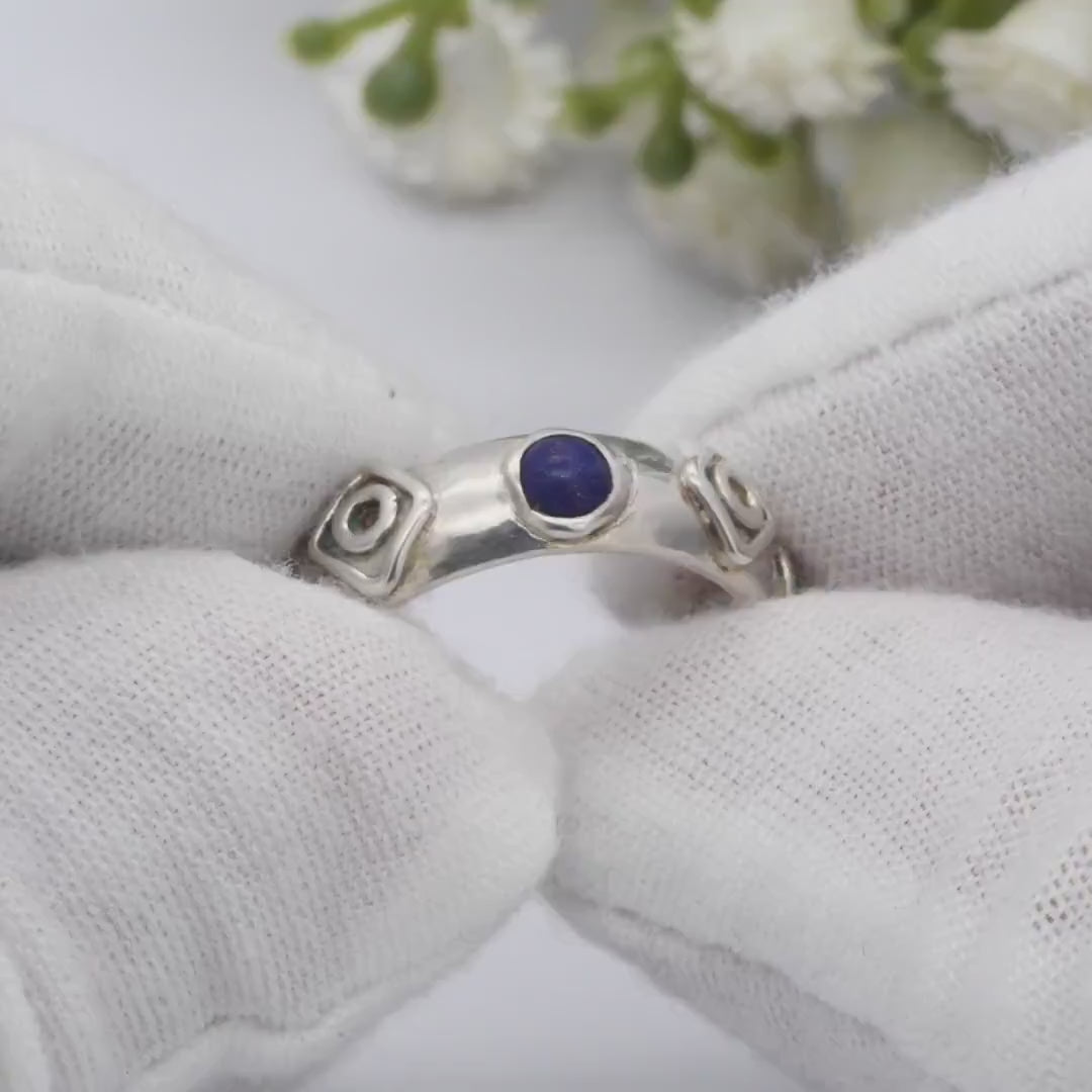 Vintage Sterling Silver Lapis Lazuli Ring 1996