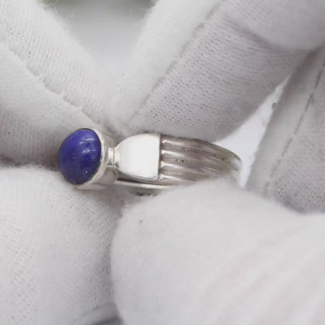 Sterling Silver Lapis Lazuli Ring Vintage